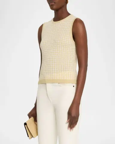 Vince Gingham Knit Tank Top | Thumbnail 4 Vince Gingham Knit Tank Top | Thumbnail 4