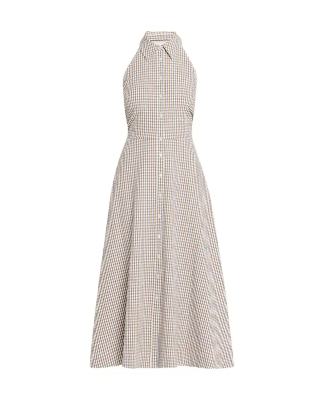Mackey Gingham Halter Midi Dress Mackey Gingham Halter Midi Dress