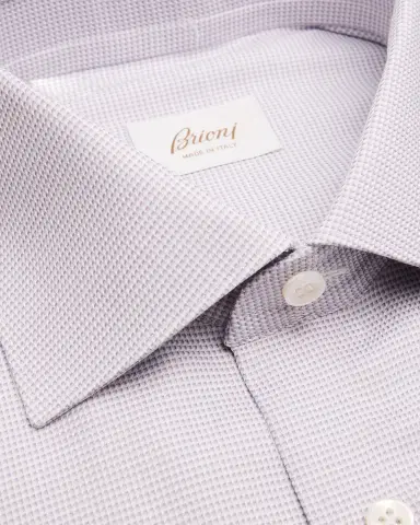 Brioni Men's Micro-Geometric Cotton Dress Shirt | Thumbnail 2 Brioni Men's Micro-Geometric Cotton Dress Shirt | Thumbnail 2