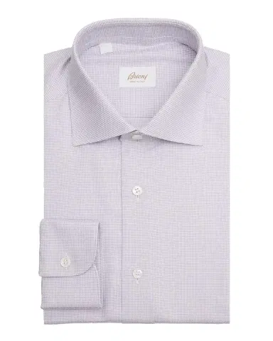 Brioni Men's Micro-Geometric Cotton Dress Shirt | Thumbnail 3 Brioni Men's Micro-Geometric Cotton Dress Shirt | Thumbnail 3