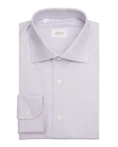 Brioni Men's Micro-Geometric Cotton Dress Shirt | Thumbnail 1 Brioni Men's Micro-Geometric Cotton Dress Shirt | Thumbnail 1