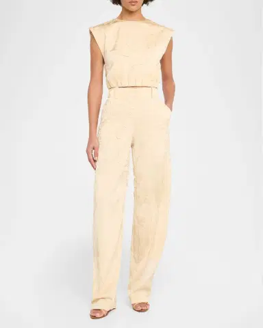 Ulla Johnson Carine High-Rise Crinkled Satin Pants | Thumbnail 2 Ulla Johnson Carine High-Rise Crinkled Satin Pants | Thumbnail 2