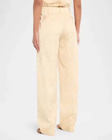 Ulla Johnson Carine High-Rise Crinkled Satin Pants | Thumbnail 3 Ulla Johnson Carine High-Rise Crinkled Satin Pants | Thumbnail 3