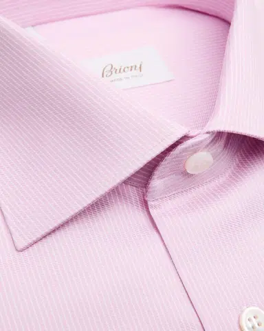 Brioni Men's Cotton Fine-Stripe Dress Shirt | Thumbnail 2 Brioni Men's Cotton Fine-Stripe Dress Shirt | Thumbnail 2