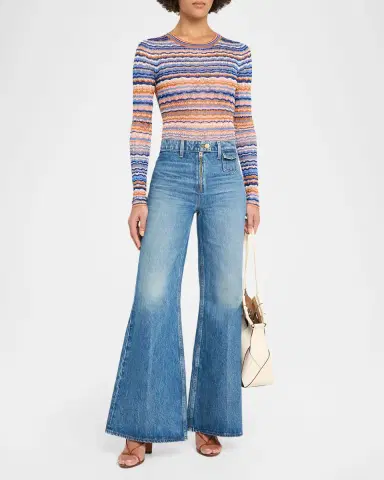 Ulla Johnson Lunaire Stripe Pointelle Knit Top | Thumbnail 2 Ulla Johnson Lunaire Stripe Pointelle Knit Top | Thumbnail 2
