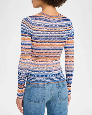 Ulla Johnson Lunaire Stripe Pointelle Knit Top | Thumbnail 3 Ulla Johnson Lunaire Stripe Pointelle Knit Top | Thumbnail 3
