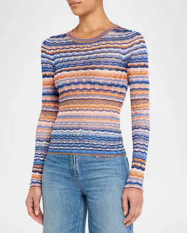 Ulla Johnson Lunaire Stripe Pointelle Knit Top | Thumbnail 4 Ulla Johnson Lunaire Stripe Pointelle Knit Top | Thumbnail 4
