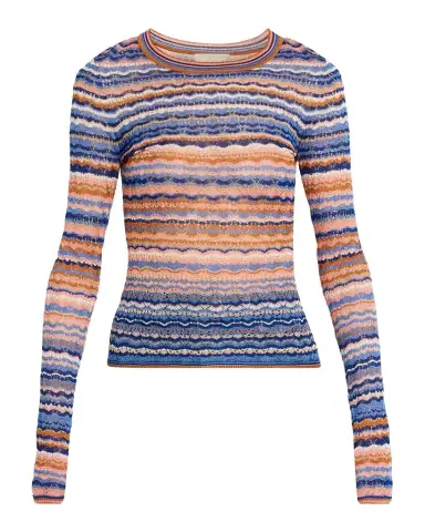 Ulla Johnson Lunaire Stripe Pointelle Knit Top | Thumbnail 1 Ulla Johnson Lunaire Stripe Pointelle Knit Top | Thumbnail 1
