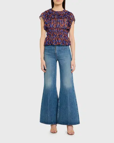 Ulla Johnson Athene Printed Silk Chiffon Top | Thumbnail 2 Ulla Johnson Athene Printed Silk Chiffon Top | Thumbnail 2