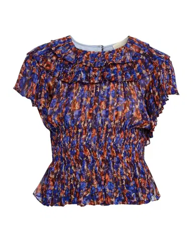 Ulla Johnson Athene Printed Silk Chiffon Top | Thumbnail 1 Ulla Johnson Athene Printed Silk Chiffon Top | Thumbnail 1