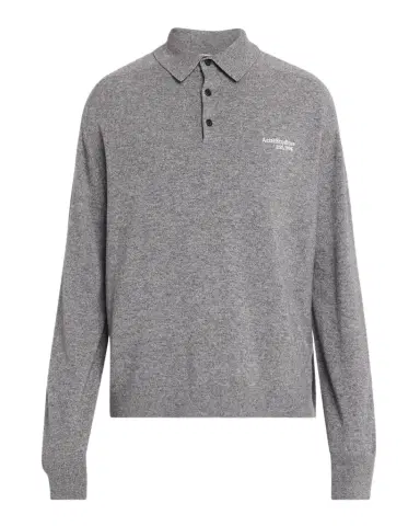 Acne Studios Men's Kluxey Embroidered Logo Wool Polo Sweater | Thumbnail 1 Acne Studios Men's Kluxey Embroidered Logo Wool Polo Sweater | Thumbnail 1
