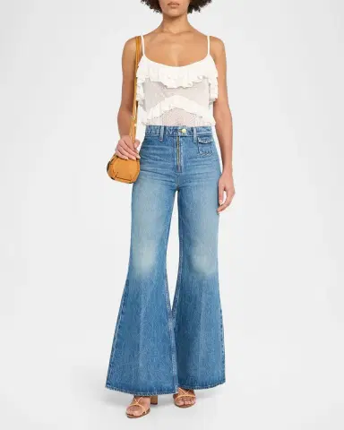 Ulla Johnson Bania Ruffled Pointelle Knit Bodysuit | Thumbnail 2 Ulla Johnson Bania Ruffled Pointelle Knit Bodysuit | Thumbnail 2