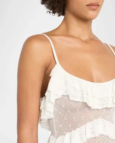 Ulla Johnson Bania Ruffled Pointelle Knit Bodysuit | Thumbnail 5 Ulla Johnson Bania Ruffled Pointelle Knit Bodysuit | Thumbnail 5