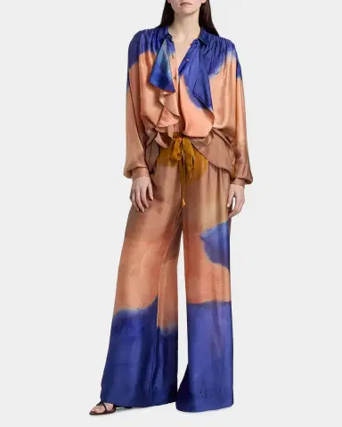 Ulla Johnson x Helen Frankenthaler Gesture Silk-Chiffon Ruffle Blouse | Thumbnail 2 Ulla Johnson x Helen Frankenthaler Gesture Silk-Chiffon Ruffle Blouse | Thumbnail 2
