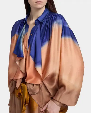 Ulla Johnson x Helen Frankenthaler Gesture Silk-Chiffon Ruffle Blouse | Thumbnail 5 Ulla Johnson x Helen Frankenthaler Gesture Silk-Chiffon Ruffle Blouse | Thumbnail 5