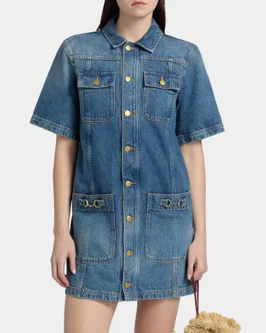 Ulla Johnson Painters Denim Mini Shirtdress | Thumbnail 4 Ulla Johnson Painters Denim Mini Shirtdress | Thumbnail 4