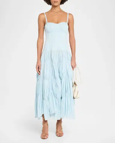 Ulla Johnson Emmalina Tiered Cotton Midi Dress | Thumbnail 2 Ulla Johnson Emmalina Tiered Cotton Midi Dress | Thumbnail 2