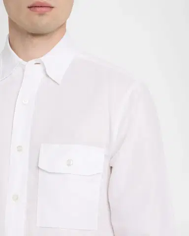 Brioni Men's Cotton and Linen Flap-Pocket Military Shirt | Thumbnail 5 Brioni Men's Cotton and Linen Flap-Pocket Military Shirt | Thumbnail 5