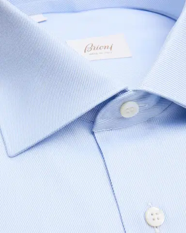 Brioni Men's Micro-Stripe Silk Dress Shirt | Thumbnail 2 Brioni Men's Micro-Stripe Silk Dress Shirt | Thumbnail 2