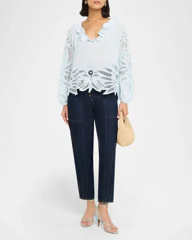 Ulla Johnson Adonis Embroidered Silk Blouse | Thumbnail 2 Ulla Johnson Adonis Embroidered Silk Blouse | Thumbnail 2