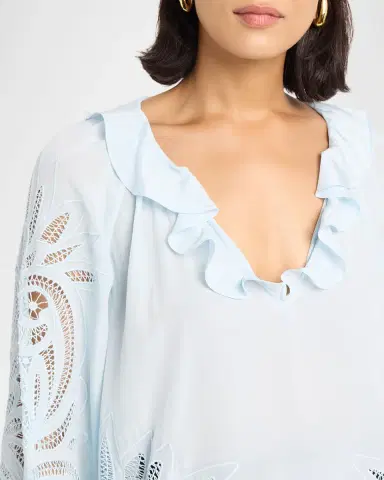 Ulla Johnson Adonis Embroidered Silk Blouse | Thumbnail 5 Ulla Johnson Adonis Embroidered Silk Blouse | Thumbnail 5