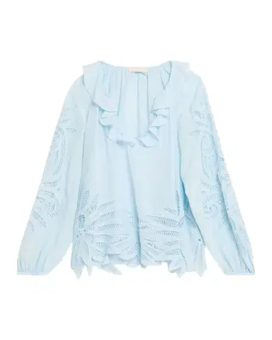 Ulla Johnson Adonis Embroidered Silk Blouse | Thumbnail 1 Ulla Johnson Adonis Embroidered Silk Blouse | Thumbnail 1