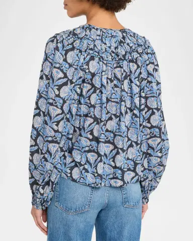Ulla Johnson Florelle Printed Long-Sleeve Blouse | Thumbnail 3 Ulla Johnson Florelle Printed Long-Sleeve Blouse | Thumbnail 3