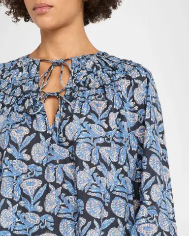 Ulla Johnson Florelle Printed Long-Sleeve Blouse | Thumbnail 5 Ulla Johnson Florelle Printed Long-Sleeve Blouse | Thumbnail 5