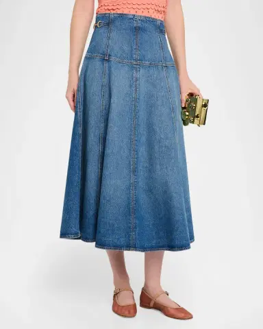 Ulla Johnson Brigette Denim Midi Skirt | Thumbnail 4 Ulla Johnson Brigette Denim Midi Skirt | Thumbnail 4