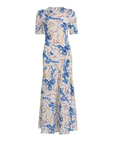 Ulla Johnson Samar Short-Sleeve Silk Dress | Thumbnail 1 Ulla Johnson Samar Short-Sleeve Silk Dress | Thumbnail 1