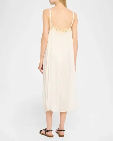 Ulla Johnson Zadie Crochet-Trim Gauze Midi Dress Coverup | Thumbnail 3 Ulla Johnson Zadie Crochet-Trim Gauze Midi Dress Coverup | Thumbnail 3