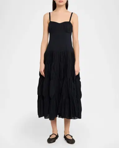 Ulla Johnson Emmalina Tiered Cotton Midi Dress | Thumbnail 2 Ulla Johnson Emmalina Tiered Cotton Midi Dress | Thumbnail 2