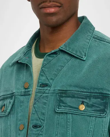 Sanderlak Men 's Cropped Washed Denim Jacket | Thumbnail 4 Sanderlak Men 's Cropped Washed Denim Jacket | Thumbnail 4