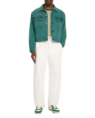 Sanderlak Men 's Cropped Washed Denim Jacket | Thumbnail 1 Sanderlak Men 's Cropped Washed Denim Jacket | Thumbnail 1