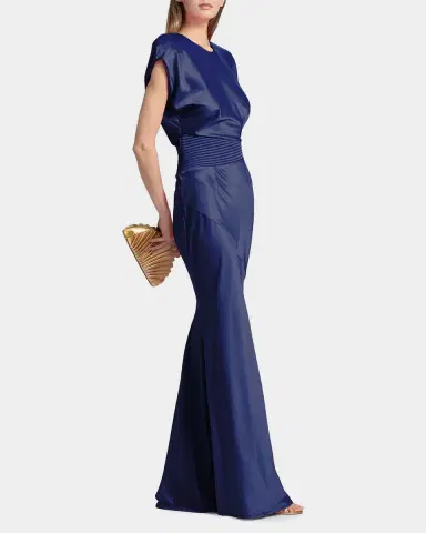 Zhivago Bond Draped Stretch Satin Mermaid Gown | Thumbnail 7 Zhivago Bond Draped Stretch Satin Mermaid Gown | Thumbnail 7