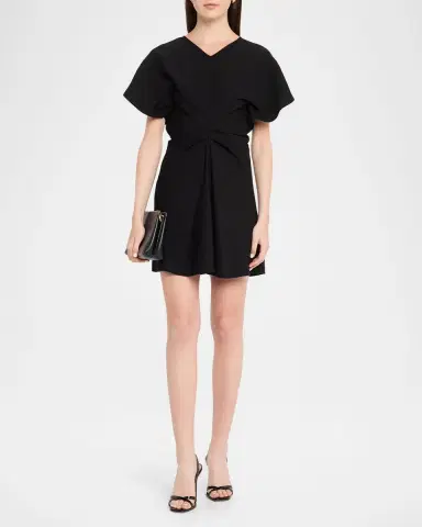 A.L.C. Leni Short-Sleeve Linen-Blend Mini Dress | Thumbnail 2 A.L.C. Leni Short-Sleeve Linen-Blend Mini Dress | Thumbnail 2