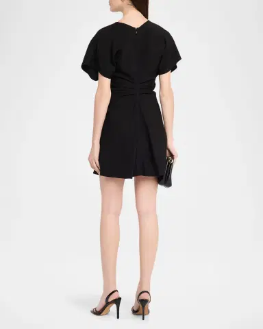 A.L.C. Leni Short-Sleeve Linen-Blend Mini Dress | Thumbnail 3 A.L.C. Leni Short-Sleeve Linen-Blend Mini Dress | Thumbnail 3