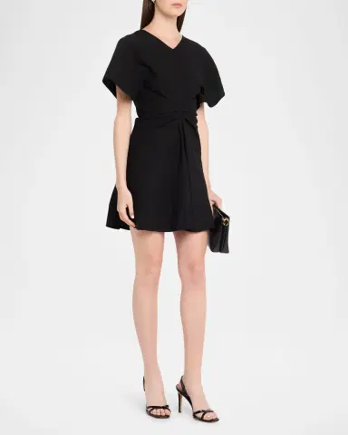 A.L.C. Leni Short-Sleeve Linen-Blend Mini Dress | Thumbnail 4 A.L.C. Leni Short-Sleeve Linen-Blend Mini Dress | Thumbnail 4