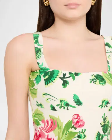 Saloni Sabrina Floral A-Line Midi Dress | Thumbnail 5 Saloni Sabrina Floral A-Line Midi Dress | Thumbnail 5