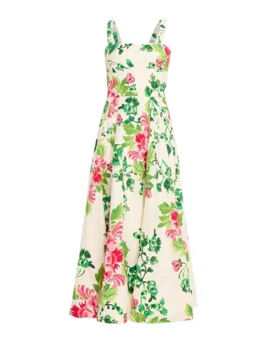 Saloni Sabrina Floral A-Line Midi Dress | Thumbnail 1 Saloni Sabrina Floral A-Line Midi Dress | Thumbnail 1