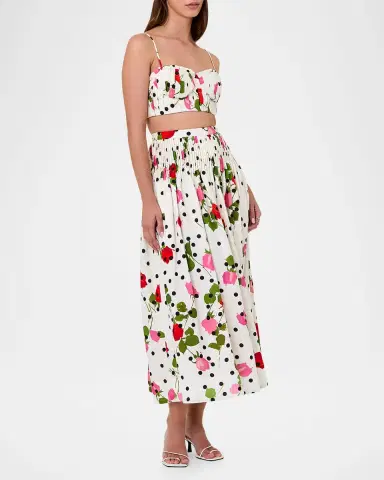 NICHOLAS Amabelle Pleated Floral-Print Midi Skirt | Thumbnail 2 NICHOLAS Amabelle Pleated Floral-Print Midi Skirt | Thumbnail 2