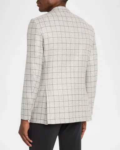 Kiton Men's Plaid Wool and Cashmere Sport Coat | Thumbnail 3 Kiton Men's Plaid Wool and Cashmere Sport Coat | Thumbnail 3