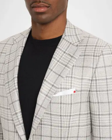 Kiton Men's Plaid Wool and Cashmere Sport Coat | Thumbnail 5 Kiton Men's Plaid Wool and Cashmere Sport Coat | Thumbnail 5