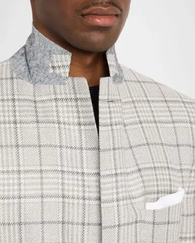 Kiton Men's Plaid Wool and Cashmere Sport Coat | Thumbnail 7 Kiton Men's Plaid Wool and Cashmere Sport Coat | Thumbnail 7