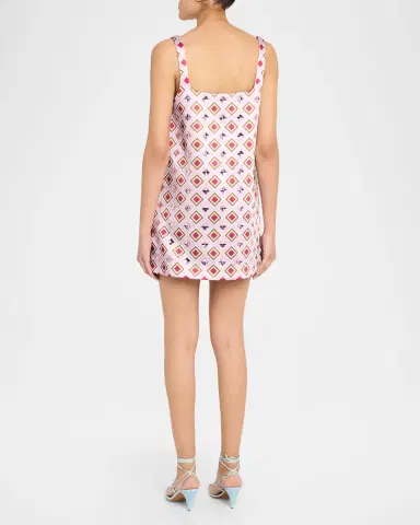 Retrofête Zephyra Embellished Satin Shift Dress | Thumbnail 3 Retrofête Zephyra Embellished Satin Shift Dress | Thumbnail 3