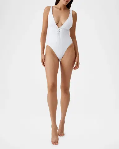 Melissa Odabash Tortuga Lace-Up One-Piece Swimsuit | Thumbnail 2 Melissa Odabash Tortuga Lace-Up One-Piece Swimsuit | Thumbnail 2