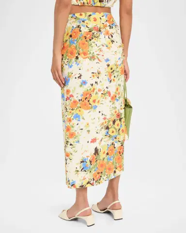A.L.C. Naomi Floral Draped Midi Skirt | Thumbnail 3 A.L.C. Naomi Floral Draped Midi Skirt | Thumbnail 3