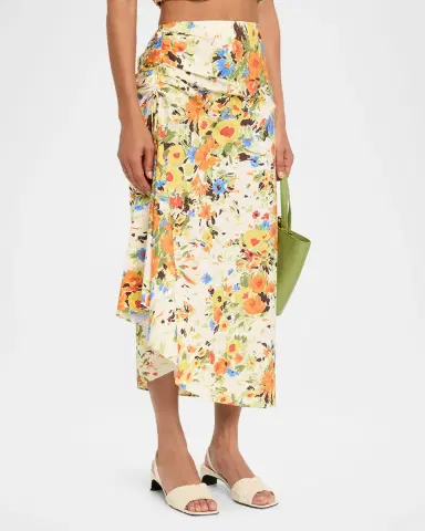 A.L.C. Naomi Floral Draped Midi Skirt | Thumbnail 4 A.L.C. Naomi Floral Draped Midi Skirt | Thumbnail 4