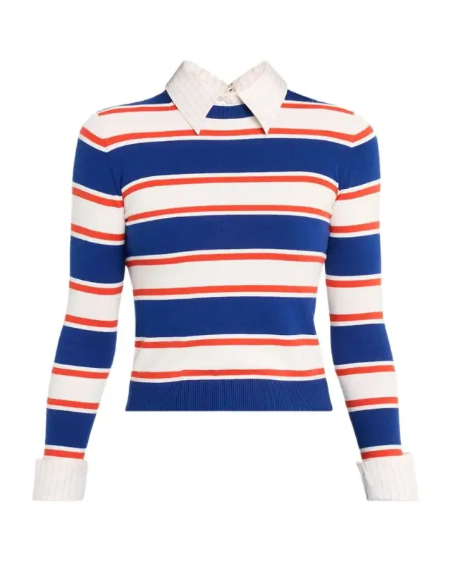 Porla Striped Collared Sweater Porla Striped Collared Sweater