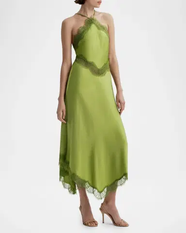 A.L.C. Lucia Satin & Lace Midi Dress | Thumbnail 4 A.L.C. Lucia Satin & Lace Midi Dress | Thumbnail 4